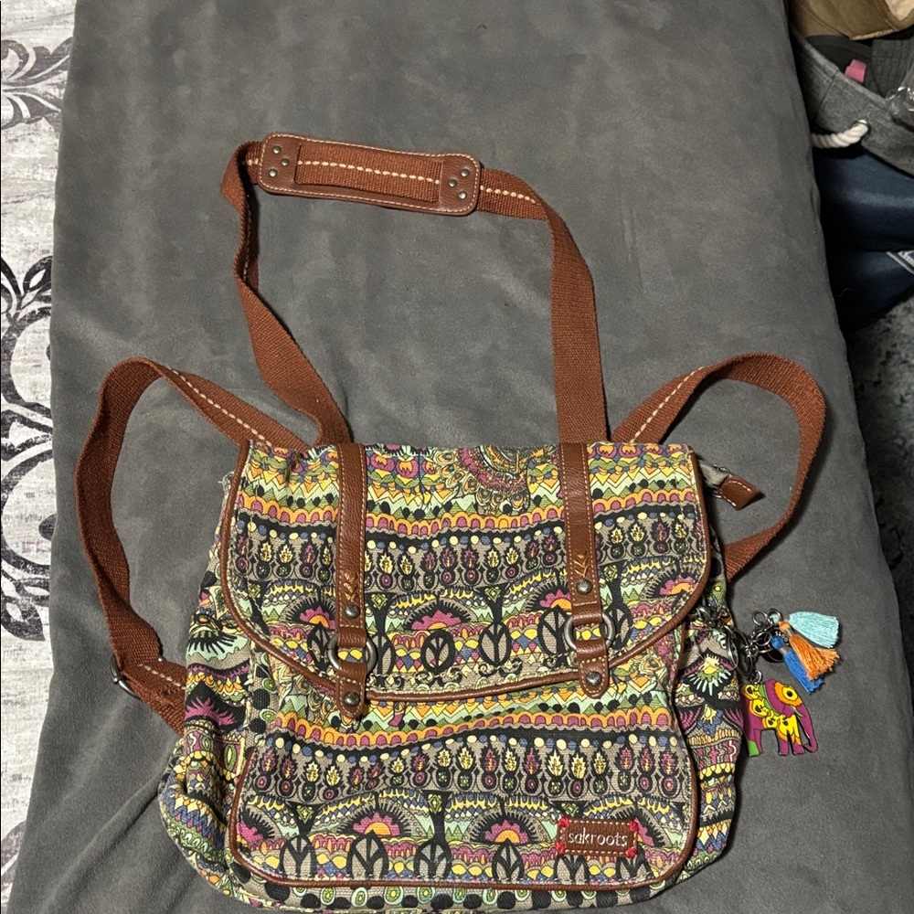 Sakroots Vibrant Patterned Crossbody Bag